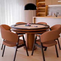 Table de Blackjack de haute qualité, table de poker classique Texas Hold'em, table de poker de luxe en bois avec chaises pour le divertissement à domicile ou au casino