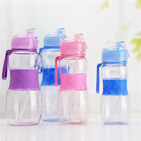 600ml Sans Bpa Bouteilles D'eau avec de la paille en plastique transparent bouteille d'eau potable