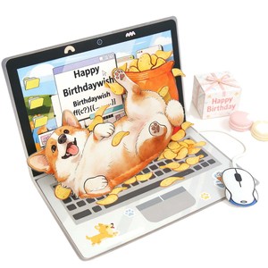 Carte 3D créative en forme de chien en peluche, carte de remerciement 3D avec enveloppe, carte de remerciement de luxe sur le thème des animaux de compagnie de haute qualité - Product Image 4