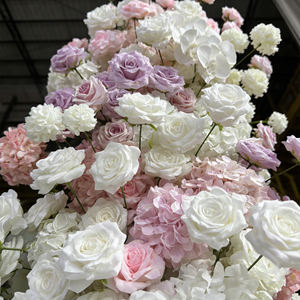 Bola de Flores Artificiales de Seda Realista en Tonos Pastel Rosa, Morado y Blanco, para Decoración de Bodas, Letreros de Bienvenida, Soporte de Flores para Eventos y Regreso a Clases - Product Image 3