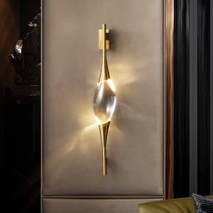 Lámpara de Pared de Cristal Totalmente en Cobre, Diseño Minimalista Posmoderno para Entrada, Sala de Estar, Dormitorio, Pasillo, Decoración Creativa, Lámpara de Noche - Product Image 5