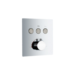Robinet de douche thermostatique en laiton poli avec vanne de mélange eau chaude et froide, interrupteur encastré pour chauffe-eau solaire - Product Image 3