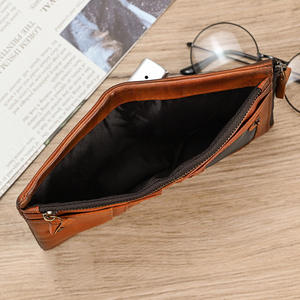 AndoBag Retro Short <b>Wallet</b> for <b>Men</b> Genuine Cow Leather Man Card Holder <b>Slim</b> Zipper Coin Purse 1390 - Product Image 5