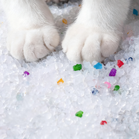 Litière pour chat en gel de silice cristallin absorbant, avec plusieurs types de parfums et indicateur de surveillance de la santé PH