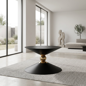 AK Table basse moderne en métal en laiton noir fini Table au design unique pour meubles de salon/meubles de décoration intérieure - Product Image 3