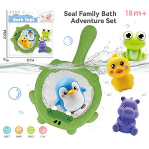 Ensemble de jouets de bain avec filet, animaux flottants : Lapin, Lion, Koala, Dinosaure, Canard, Pingouin, Grenouille, Hippopotame - Cadeau pour enfants - Product Image 3