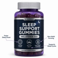 Gummies de mélatonine OEM, complément alimentaire pour le sommeil, vitamines végétales naturelles, 2 gummies par dose quotidienne, 60 unités