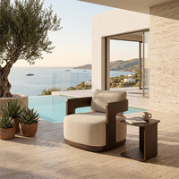 Canapé individuel d'extérieur en aluminium, combinable, avec tissu imperméable, chaise de loisirs pour piscine, mobilier de jardin pour villas et complexes hôteliers