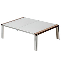 Table pliante robuste en acier inoxydable, portable, résistante à la chaleur, gaufrée, pour camping, cuisine, mobilier d'extérieur pour barbecue