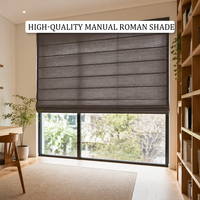 Persianas Romanas Modernas de Tela de Alta Calidad, Persianas Enrollables, Persianas para Ventanas, Interiores, Balcón, Dormitorio, Oficina, Semiopacas, Inalámbricas