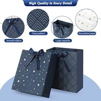 Bolsas de Regalo Surtidas Premium Azules con Papel de Seda para Cumpleaños, Baby Shower, Bodas, Recuerdos de Fiesta, Regalos Navideños