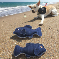 Fabricant de jouets en tissu Jean pour animaux de compagnie Tug Fish Bone Shapes Toys Chew Interactive Dog Toys Playing on the Beach, nouveauté