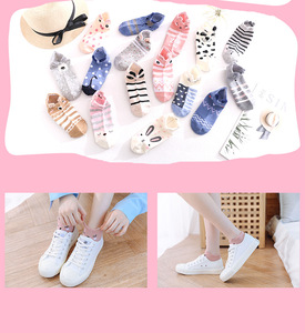 Chaussettes Kawaii en coton pour femmes, mignonnes, avec <span class=keywords><strong>chat</strong></span> et chien, pantoufles d'été, décontractées, douces et amusantes - Product Image 4
