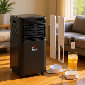 Climatiseur portable HomCom 10000 BTU, refroidissement uniquement, pour les pièces jusqu'à 298 pieds carrés, avec télécommande et minuterie - Product Image 2
