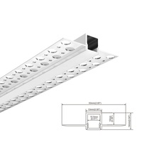 53*14MM Offre Spéciale plâtre Led bande profilé en aluminium canal plafond cloison sèche aluminium 1M 2M 3M
