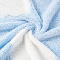 Couverture pour tout-petit en polaire corail douce double face, imprimé nuage 3D en relief, bleu clair, unisexe, couverture d'emmaillotage pour bébé