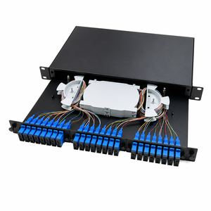 Unité de distribution de fibres optiques 1U <span class=keywords><strong>pour</strong></span> montage en rack, tiroir coulissant, panneau de brassage de fibres optiques, adaptateurs SC FC LC, 12/24 fibres, 19 pouces - Product Image 3