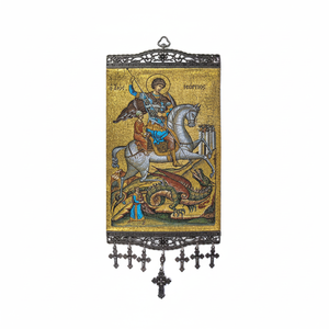 Tapiz de Pared de 20 cm con Tela Turca Tejida con Diseño de Icono de San Jorge, de Turquía - Product Image 2