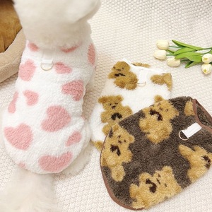 Chaleco para perros, ropa térmica de felpa con bonito diseño de animales, ropa cálida para otoño e invierno para perros pequeños, medianos y grandes, ajuste cómodo - Product Image 1