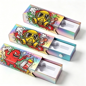 Factory Custom Laser Silver Paper Cardboard Childproof Disposable Cartridge CR Packaging 2ml Gram Child Resistant Packaging <b>Box</b> - Product Image 5