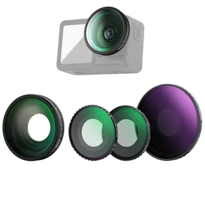 Kit de lentilles filtrantes <span class=keywords><strong>4</strong></span>-en-<span class=keywords><strong>1</strong></span> NEEWER FL-53 pour DJI Osmo Action 5 <span class=keywords><strong>Pro</strong></span>/<span class=keywords><strong>4</strong></span>, ND8-32 variable, CPL, <span class=keywords><strong>Black</strong></span> <span class=keywords><strong>Mist</strong></span> <span class=keywords><strong>1</strong></span>/<span class=keywords><strong>4</strong></span> 185 °   Objectif grand angle à visser POV - Product Image 1