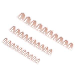 <span class=keywords><strong>Uñas</strong></span> Postizas Francesas con <span class=keywords><strong>Punta</strong></span> Cromada en Tono Nude, <span class=keywords><strong>Cortas</strong></span>, Reutilizables, de Acrílico para Mujer - Product Image 3