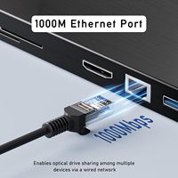 Drive Blu-ray Eksternal 8 in 1, Pembakar Blu-ray, Mendukung Disk 100GB, HDMI, LAN, USB 3.0, Tipe-C, Port SD/TF untuk Laptop PC Windows MacOS