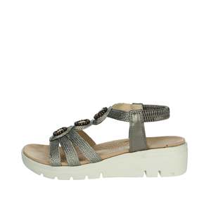 Amarpies Sandalias de cuña para mujer ABZ26556 Zapatos de verano con tiras y plataforma color bronce - Product Image 1