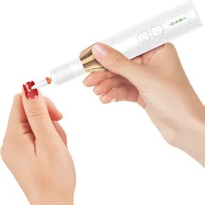 Taladro de uñas eléctrico para uñas acrílicas PINK Lima de uñas eléctrica recargable para limar para pulir y pulir para principiantes