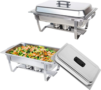 Pemanas Makanan Buffet Listrik 9L Stainless Steel untuk Hotel & Restoran, Peralatan Pemanas Bahan Bakar untuk Chafing Dish