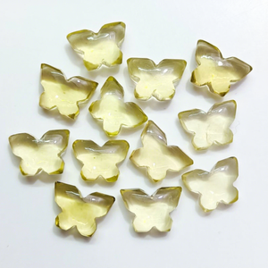 Pierre précieuse naturelle en quartz citron sculptée en forme de papillon, 14 mm, cristal briolette sculpté à la main pour la fabrication de bijoux, prix de gros, approvisionnement en vrac - Product Image 1