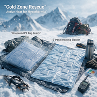 Couverture thermique d'urgence en Mylar, jetable, auto-chauffante, pour la survie en extérieur et la chaleur en milieu sauvage