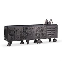 Buffet de luxe 2,5 m de la série Savannah en bois de frêne naturel sculpté, meuble de salle à manger moderne et rétro pour le rangement domestique
