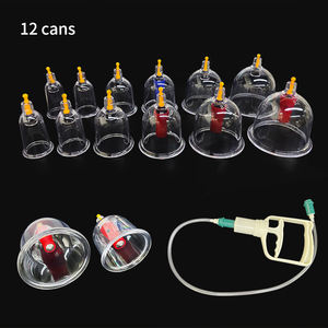 Kit de ventouses à usage domestique, 12 ventouses en silicone, pompe manuelle, élimination de la cellulite, relaxation musculaire, utilisation facile, soin complet du corps - Product Image 1