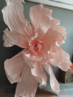 L-060 Kertas Latar Panggung Pernikahan Bunga Kertas Buatan Bunga Raksasa Organza Kertas Poppy Peony Bunga Kertas Kerut untuk Dekorasi