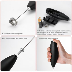 Nuevo Espumador de leche eléctrico de forma ovalada fácil de sostener, dispositivo de espuma de doble cabezal, mezclador con soporte - Product Image 4