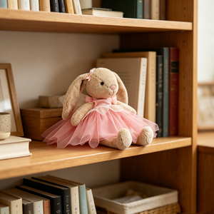 Peluche Lapin Féérique JC, Lapin en Peluche Doux Beige en Tutu de Ballet Rose avec Ailes Pailletées, Cadeau pour Bébé Fille - Product Image 2