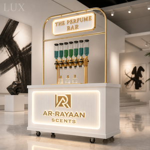 ตู้โชว์น้ำหอมแบบถอดประกอบได้ LUX ปรับแต่งได้ รถเข็นขายน้ำหอมเคลื่อนที่ ตู้ขายน้ำหอมขนาดเล็ก ดีไซน์สวยงาม - Product Image 4