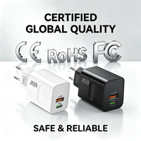Cargador de Teléfono GaN de 65W, Carga Rápida, Doble Puerto PD QC4.0, Adaptador de Corriente USB-A Tipo-C, Suministro al por Mayor, Logotipo Personalizado OEM, Venta Directa de Fábrica