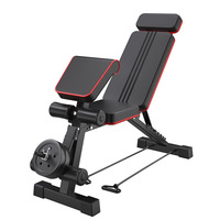 FDFIT Banc de musculation multifonctionnel pliable pour hommes, pour presse à haltères, abdominaux et curls, usage domestique