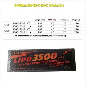 TCB 3500mAh 2S 7.4V 3S 11.1V batterie de voiture télécommandée avec coque dure haut débit 65C 90C Lithium Ion Pack pour RC - Product Image 4