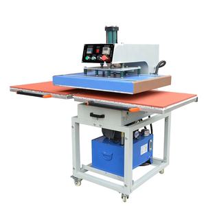 Machine de presse à chaud hydraulique de 60x80 <span class=keywords><strong>cm</strong></span>, vente en gros, plaque inférieure mobile, Double Station pour vêtements en cuir - Product Image 2