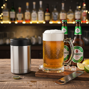 كوب بيرة زجاجي سعة 22 أونصة مع جرس معدني، هدية مبتكرة للرجال والآباء والأصدقاء - Product Image 2