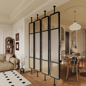 Khung kim loại hiện đại 3 tấm vách ngăn kính xoay cho phòng khách lối vào nhà sử dụng biệt thự thương mại khách sạn - Product Image 3