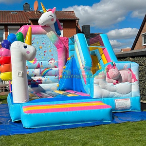Castillo inflable comercial para niños pequeños, parque de juegos inflable con forma de unicornio, castillo hinchable, chateau gonflable licorne - Product Image 4