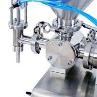 Machine de remplissage semi-automatique horizontale pneumatique à tête unique pour pâtes, avec piston en acier inoxydable, pour miel, crème, sauce, shampoing