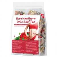 Teh Campuran Daun Teratai Hawthorn Mawar, Teh Herbal Bunga dalam Kantong, Minuman Kesehatan Harian