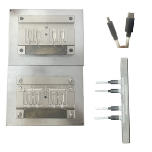 Khuôn đúc cáp USB Type-C nhỏ, dọc, 4 lỗ, khuôn ép nhựa USB, nhà sản xuất khuôn ép nhựa với thiết kế và sản xuất khuôn - Product Image 1