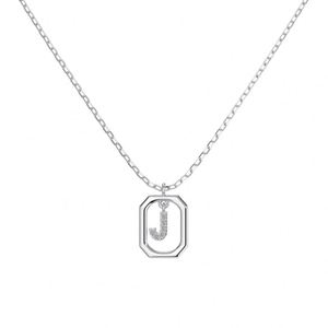 Dylam 5A Cubic Zirconia Alphabet <b>Pendant</b> Necklaces Charms Women <b>Initial</b> Letter -J- Link Chain Necklace 2 Colors 45cm New Design - Product Image 1