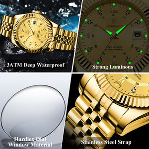 Montre de luxe pour homme Poedagar 910, quartz, diamants, sport, étanche 3BAR, calendrier lumineux, acier inoxydable, vente en gros en usine - Product Image 5
